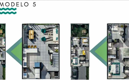 Venta de casa de 2 niveles en Condominio Naos (3 hab – 2.5 baños – 2 parqueos) (Constr.: 195 m2 / LOTE: 124 m2) Ubicado en San Joaquín. Cod. 134408