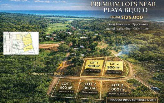 Lotes Planos Premium en Esterillos – Oportunidad Exclusiva y única cerca del Mar 900 m2 – $125,000 USD Cod. 147889